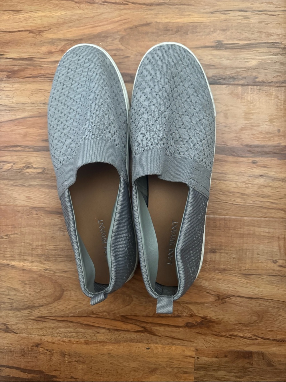Lane Bryant Gray Knit Slip-On Loafers